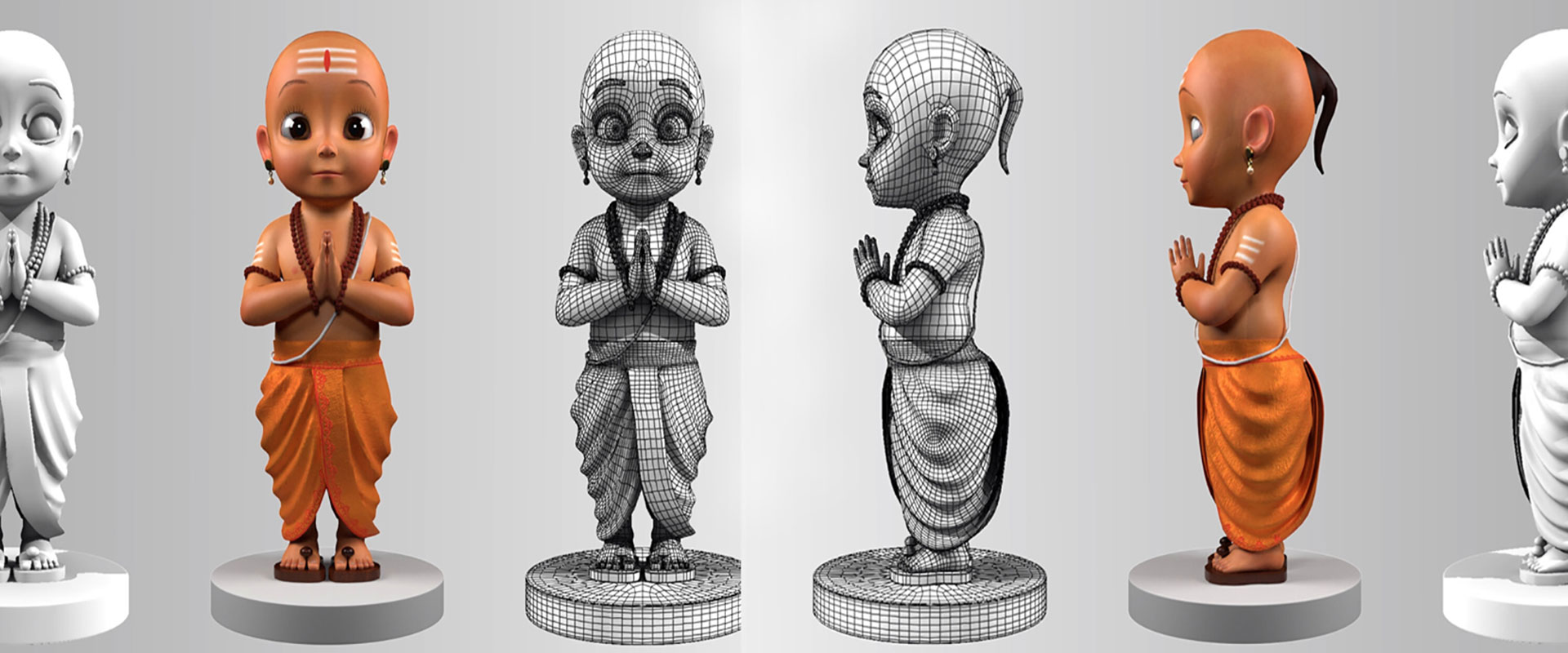 2 animated characters flying with the car, created in animation institute Odisha