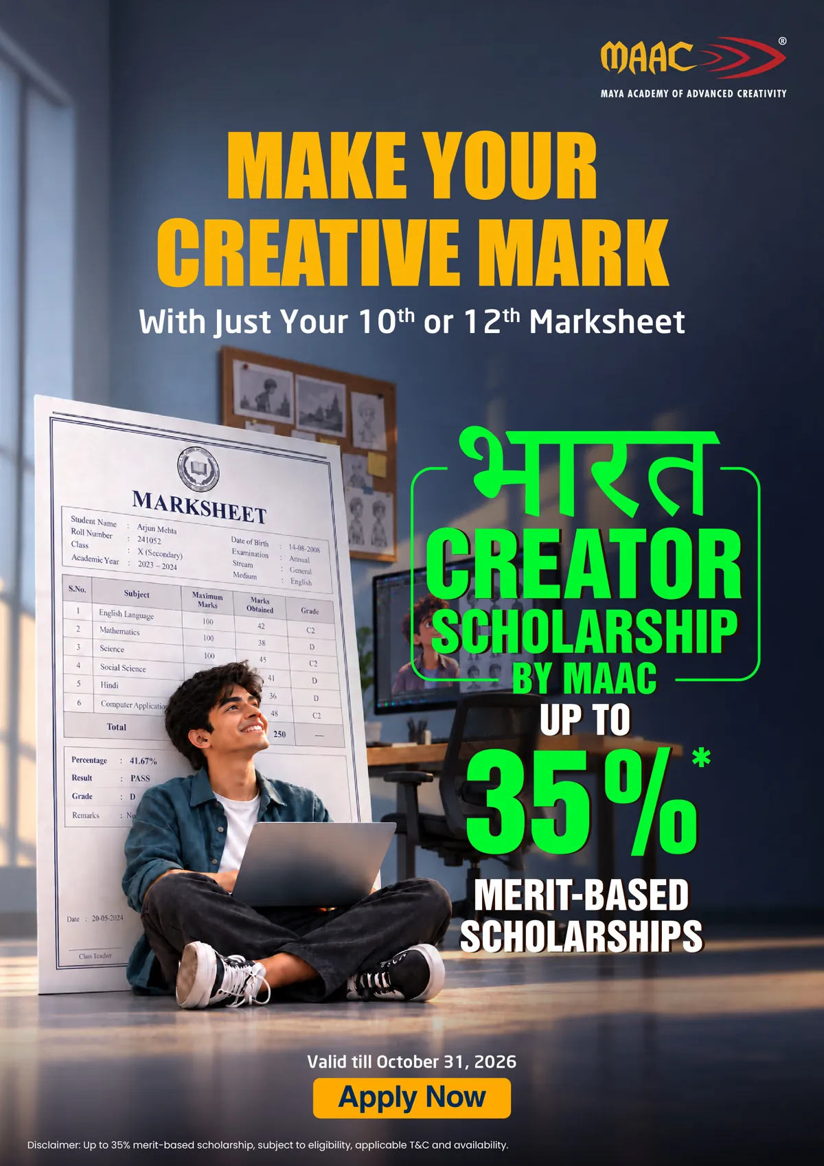 Make your creative mark with the Bharat Creator Scholarship by MAAC